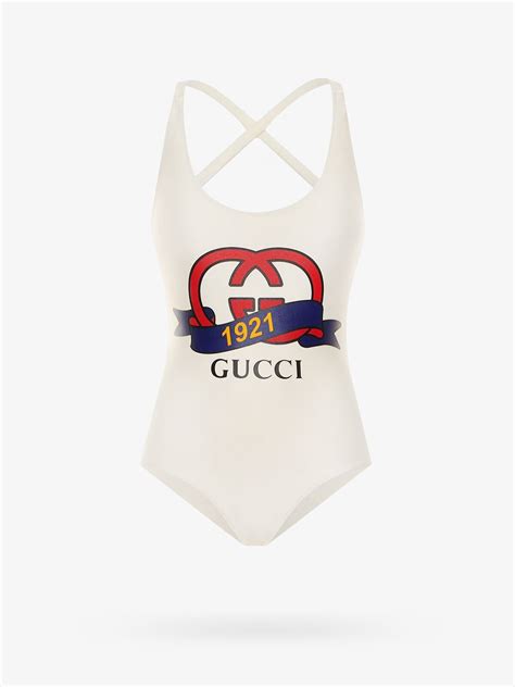 gucci white logo swimsuit|Gucci swimsuit bikini.